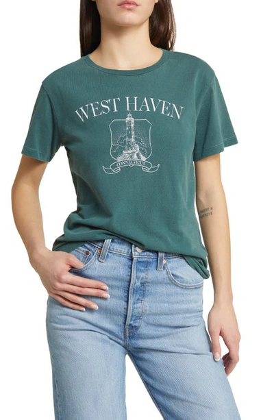 Golden Hour West Haven Lighthouse Graphic T-shirt In Washed Ponderosa Pine