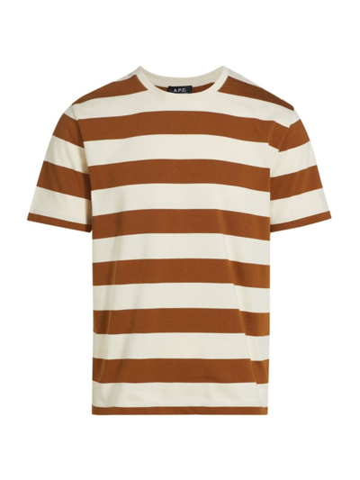 Apc A.p.c. Thibaut Cotton Crew-neck T-shirt In Noisette