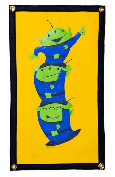 Oxford Pennant X Disney 'toy Story' Camp Alien Flag In Yellow