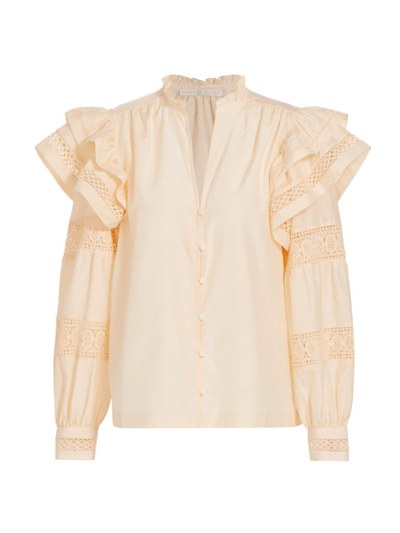 Marie Oliver Women's Talia Frilly-sleeve Blouse In Dune