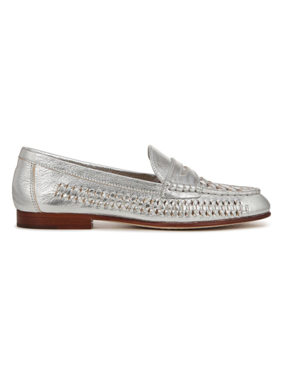 VERONICA BEARD WOMEN'S PENNY WOVEN LEATHER LOAFERS