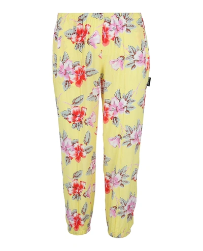 Palm Angels Hibiscus Sleek Joggers In Yellow