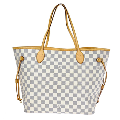 Pre-owned Louis Vuitton Neverfull Mm Canvas Tote Bag () In White