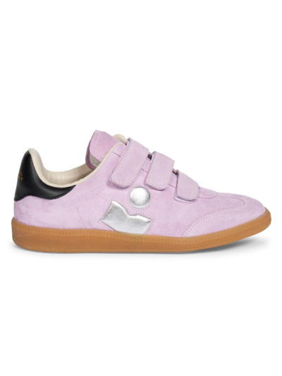 Isabel Marant Beth Mixed Leather Triple-grip Trainers In Pink Silver