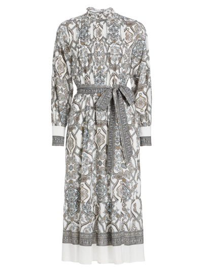 Marie Oliver Women's Catie Opal Medallion-print Silk Midi-dress