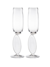 NUDE GLASS OMNIA DRIPPING DROPS 2-PIECE FLUTE GLASS SET