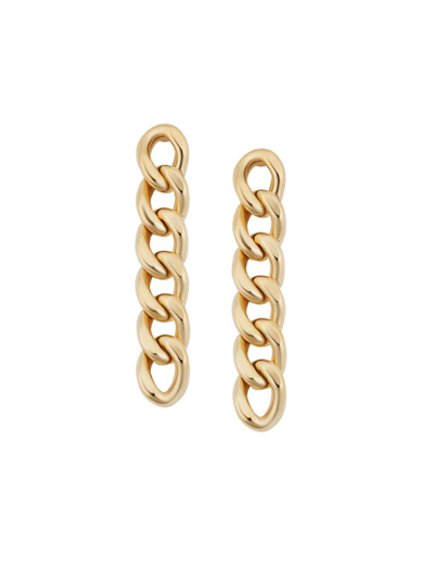 Oradina Women's 14k Yellow Solid Gold Carmine Curb Drop Earrings In Yellow Gold