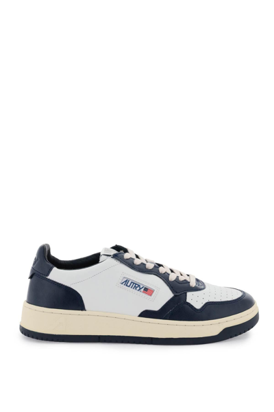 Autry Leather Medalist Low Sneakers In White,blue