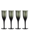 Nude Glass Omnia Bey 4-piece Champagne Glass Set In Med Gray