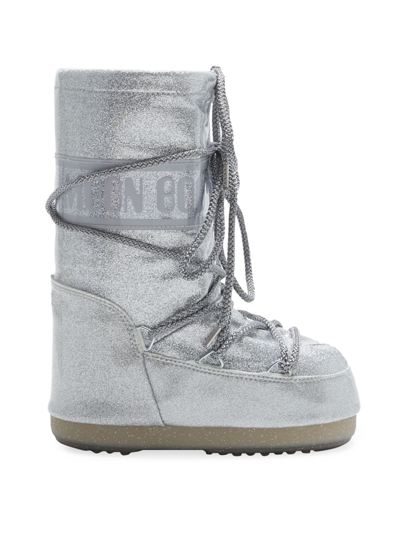 Moon Boot Icon Glitter Boots In Metallic