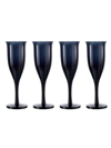 Nude Glass Omnia Bey 4-piece Champagne Glass Set In Navy