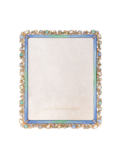 Jay Strongwater Theo Bejeweled 8 X 10 Frame In Oceana