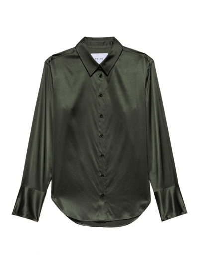 Frame The Standard Shirt Button Down Top Surplus Silk