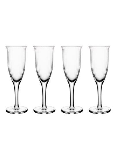 Nude Glass Omnia Bey 4-piece Champagne Glass Set In Clear