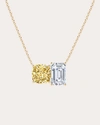 NATORI WOMEN'S YELLOW & WHITE DIAMOND TWO-STONE PENDANT NECKLACE