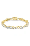 Sterling Forever Billie Cubic Zirconia Tennis Bracelet In Gold