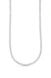 Sterling Forever Cubic Zirconia Tennis Necklace In Silver