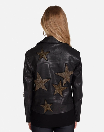 Lauren Moshi Posey Gold Crystal Multi Stars In Black