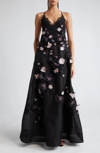 Zimmermann Matchmaker Daisy Linen-silk Slip Dress In Black/pink