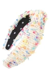 Lele Sadoughi Boucle Knot Headband In Rainbow Confetti