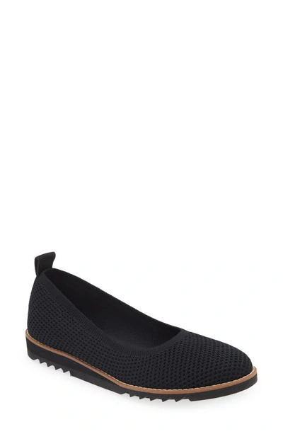 Eileen Fisher Etta Knit Wedge Ballerina Loafers In Black