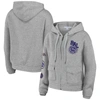Wear By Erin Andrews Heather Gray Minnesota Vikings Full-zip Hoodie In Heather Gray