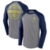 FANATICS FANATICS BRANDED HEATHER GRAY NASHVILLE SC X JOHNNY CASH LINES TRI-BLEND RAGLAN LONG SLEEVE T-SHIRT