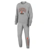 Wear By Erin Andrews Heather Gray Cleveland Browns Knit Long Sleeve Tri-blend T-shirt & Pants Sleep In Heather Gray