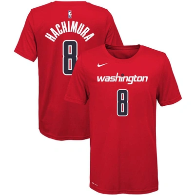 Nike Kids' Big Boys  Rui Hachimura Red Washington Wizards Name And Number Performance T-shirt