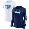 Fanatics Women's  Navy, White Tennessee Titans Two-pack Combo Cheerleader T-shirt Set In Navy