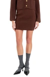 English Factory Knit Pencil Miniskirt In Chocolate