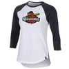 UNDER ARMOUR UNDER ARMOUR BLACK/WHITE ROCHESTER RED WINGS THREE-QUARTER SLEEVE PERFORMANCE BASEBALL T-SHIRT