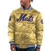 STARTER STARTER  GOLD NEW YORK METS 2023 SUBWAY SERIES BRONX BOMBER FULL-SNAP JACKET