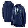 Fanatics Branded Heather Deep Sea Blue Seattle Kraken Lux Lounge Helmet Arch Pullover Hoodie In Heather Navy