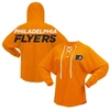 FANATICS FANATICS BRANDED ORANGE PHILADELPHIA FLYERS JERSEY LACE-UP V-NECK LONG SLEEVE HOODIE T-SHIRT