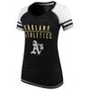 Soft As A Grape Black Oakland Athletics Color Block V-neck T-shirt In Black