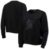 Dkny Sport Black Miami Marlins Carrie Pullover Sweatshirt In Black