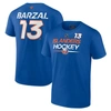 FANATICS FANATICS BRANDED MATHEW BARZAL ROYAL NEW YORK ISLANDERS AUTHENTIC PRO PRIME NAME & NUMBER T-SHIRT