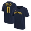 Nike Big Boys  Rowdy Tellez Navy Milwaukee Brewers Player Name And Number T-shirt In Navy