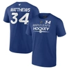 Fanatics Branded Auston Matthews Blue Toronto Maple Leafs Authentic Pro Prime Name & Number T-shirt In Blue
