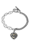 Samuel B. Floral Charm Bracelet In Silver And Gold