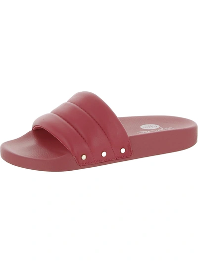 Dr. Scholl's Shoes Pisces Womens Canvas Slip-on Slide Sandals In Red