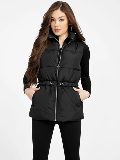 Guess Factory Lora Reversible Padded Vest In Black
