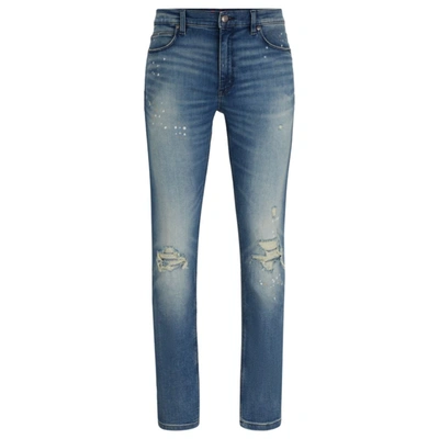 Hugo Extra-slim-fit Jeans In Blue Comfort-stretch Denim