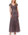 ADRIANNA PAPELL LACE EMBELLISHED GOWN