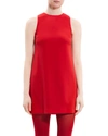Theory Admiral Crepe Womens Sleeveless Loose Shift Dress In Pink