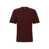 Hugo Cotton-jersey Relaxed-fit T-shirt With Logo Print In Dark Red