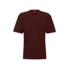Hugo Boss Cotton-jersey Relaxed-fit T-shirt With Logo Print In Dark Red