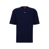 Hugo Cotton-jersey Relaxed-fit T-shirt With Logo Print In Dark Blue