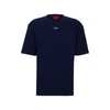 Hugo Boss Cotton-jersey Relaxed-fit T-shirt With Logo Print In Dark Blue